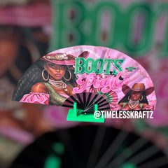 Boots N Pearl Clacking Fans (Pink N Green)
