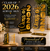 Customized Class of 2026 Acrylic Centerpiece