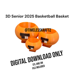 3D Senior 2025 Basketball Basket - Digital Download Only
