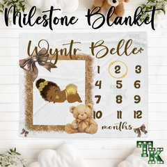 Brown Bow Milestone Blanket