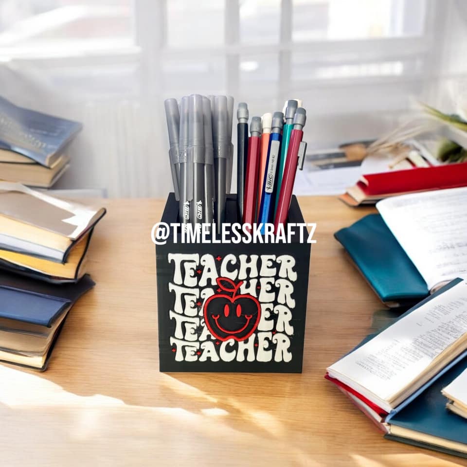 Personalized 3D Printed Teacher Pencil Holder