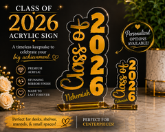 Customized Class of 2026 Acrylic Centerpiece