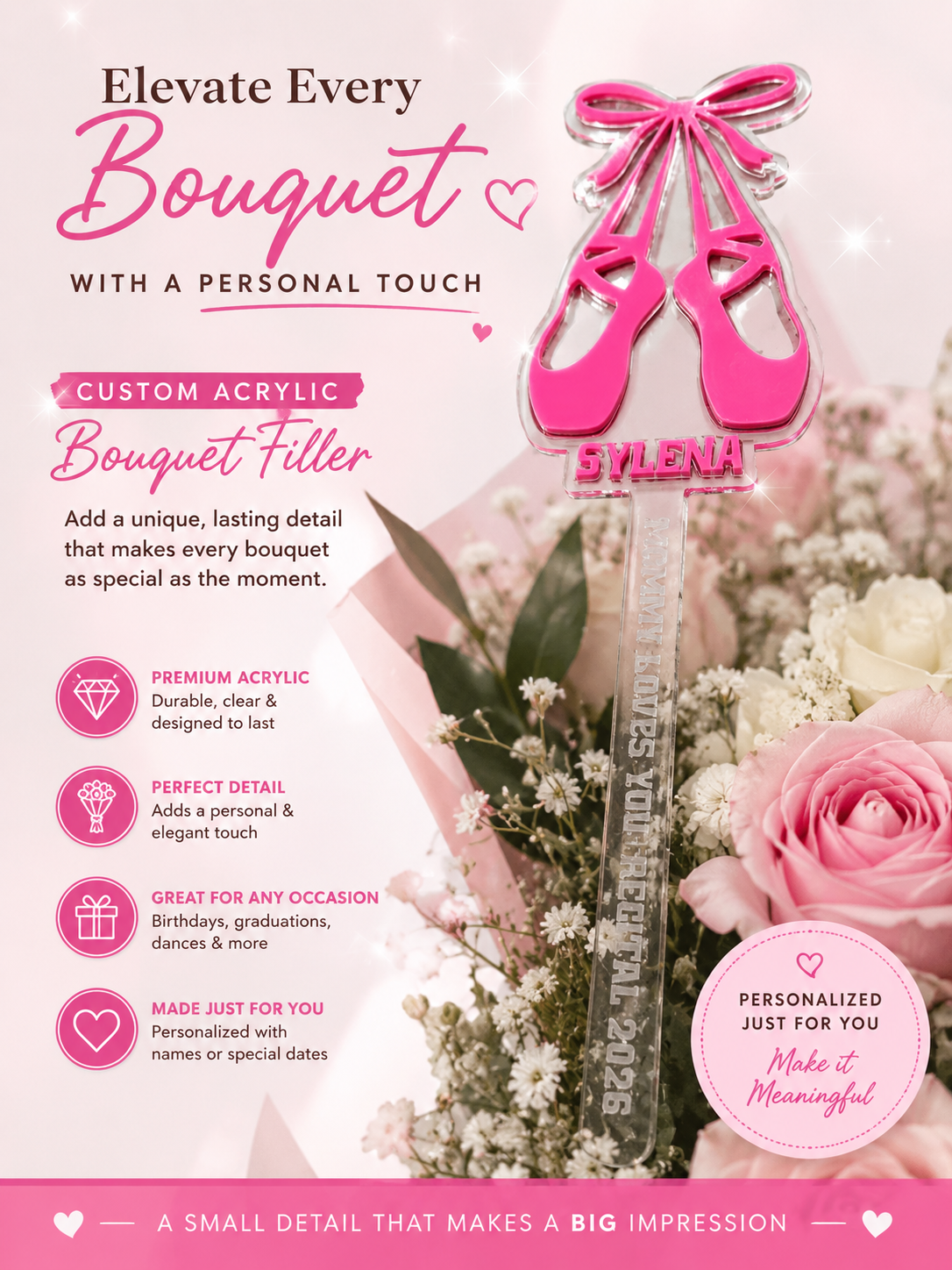 Customized Acrylic Bouquet Filler