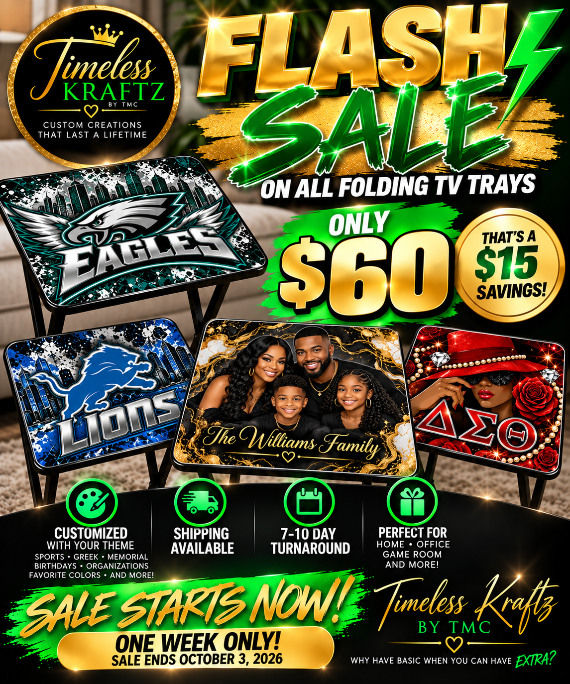 Customized Flash Sale ~ TV Folding Trays