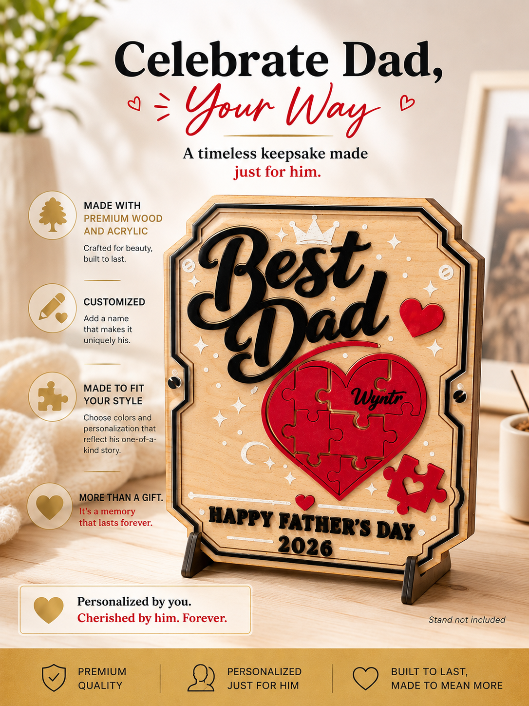 Customized Best Dad Sign