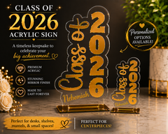 Customized Class of 2026 Acrylic Centerpiece