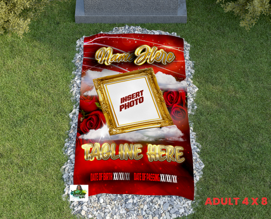 Roses ~ Adult Customized Grave Blankets