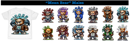 Male "Mean Bear" Zodiac T-Shirts