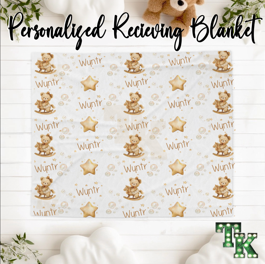 "Rocking Teddy" Receiving Blanket Set