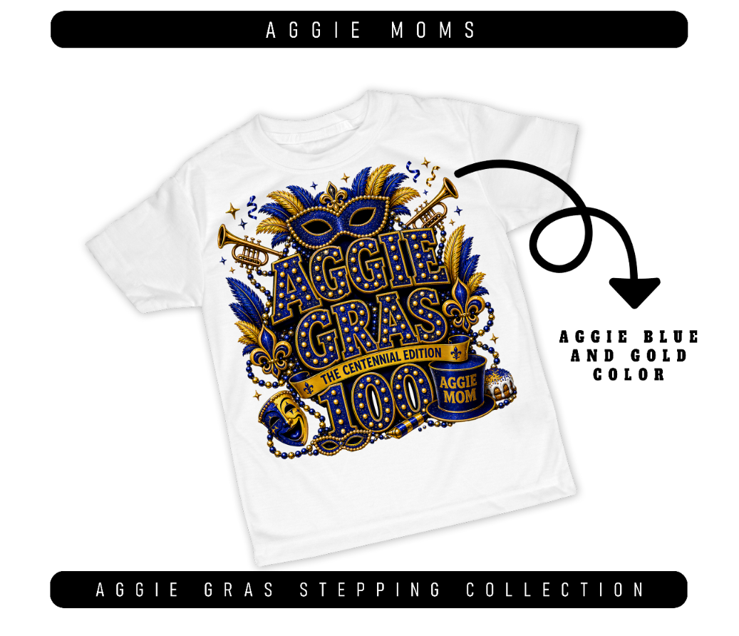2026 Pre-Sale ~ Aggie Mom Stepping T-Shirt