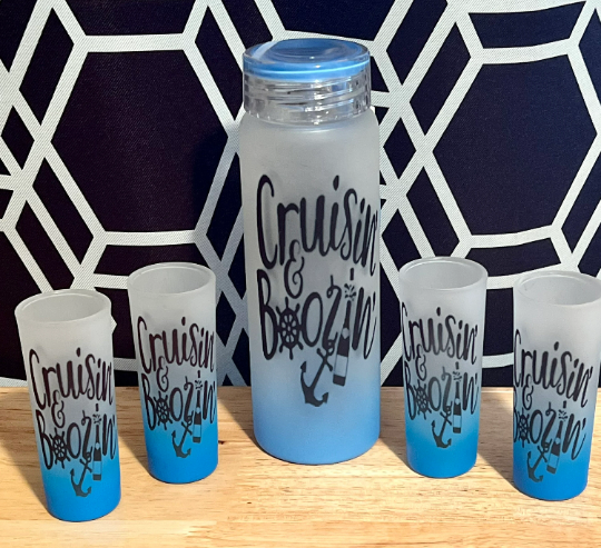 Customized Glass Tumbler and Shot Glasses