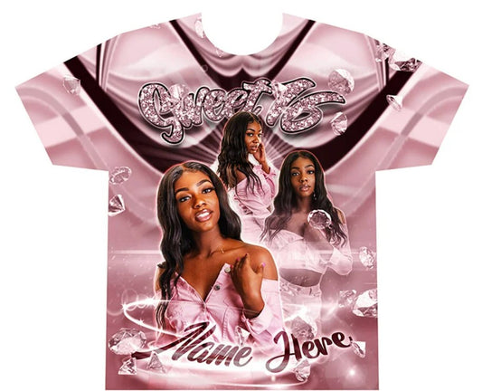 Customized All Over Print T-Shirt - Sweet 16 - 1